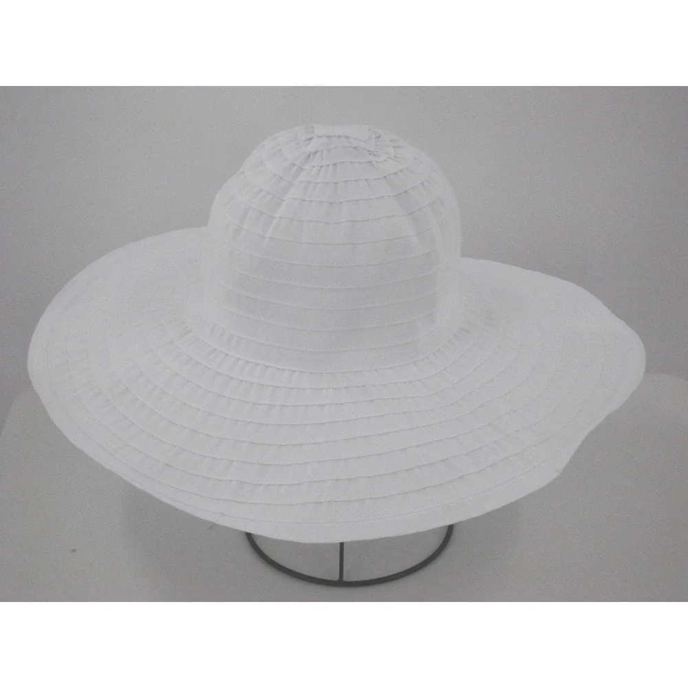 NYC Underground Womens White Floppy Sun Hat Wide Brim Beach Summer Travel OS